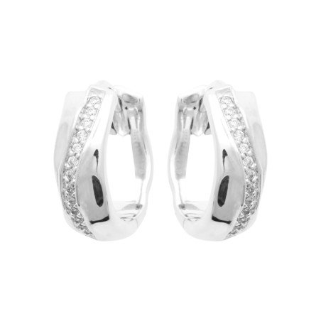 Créoles Argent Rhodié & Oxydes de Zirconium | Kara Bijoux