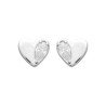 Puces d'Oreilles Cœur Argent Rhodié Zirconium - Kara Bijoux