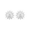 Boucles d'Oreilles Puces Argent Rhodié Oxyde de Zirconium
