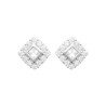 Boucles d'Oreilles Puces Losange Argent Rhodié Oxydes de Zirconium