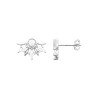 Boucles d'Oreilles Puces Éclat Floral Argent Rhodié - Kara Bijoux