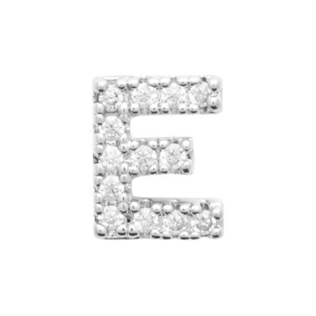 Puce d'oreille Initiale E Argent Rhodié | Kara Bijoux