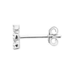 Puce d'oreille Initiale E Argent Rhodié | Kara Bijoux