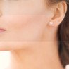 Puce d'Oreille Initiale M Argent Rhodié & Oxyde de Zirconium