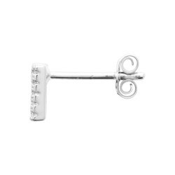 Puce d'Oreille Initiale M Argent Rhodié & Oxyde de Zirconium