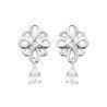 Boucles d'oreilles Fleur Goutte Argent Rhodié | Kara Bijoux