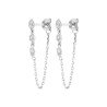 Boucles d'oreilles Puces & Chaîne Argent Rhodié Zirconium