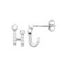 Boucles d'Oreilles Puces Doubles Barres Argent Rhodié | Kara Bijoux