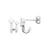 Boucles d'Oreilles Puces Argent Rhodié Oxydes de Zirconium