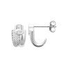 Boucles d'Oreilles Puces Courbes Argent Rhodié Zirconia