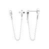 Boucles d'Oreilles Puces Chaîne Argent Rhodié Oxydes de Zirconium