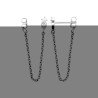 Boucles d'Oreilles Puces Chaînes Zirconia Argent Rhodié