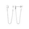 Boucles d'oreilles Chaîne Fine Argent Rhodié & Oxyde de Zirconium