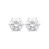 Boucles d'Oreilles Puces Solitaires Brillant Argent Rhodié