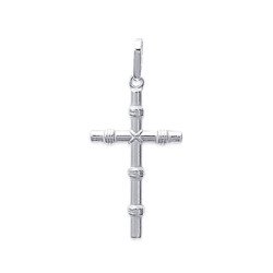 Pendentif Croix Texturée Argent 925 - Kara Bijoux