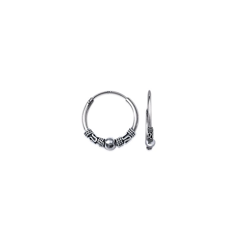Créoles Argent 925 Ornées de Motifs Texturés - Kara Bijoux