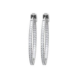 Créoles Argent Rhodié Double Rang Zirconium - Kara Bijoux
