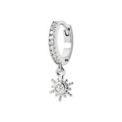 Créole Argent Rhodié Soleil Zirconia - Kara Bijoux