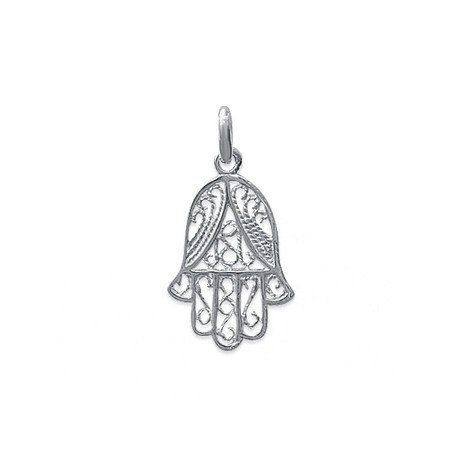Pendentif Hamsa Filigrane Argent 925 | Kara Bijoux