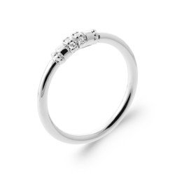 Bague Trilogie Argent Rhodié Oxydes de Zirconium | Kara Bijoux