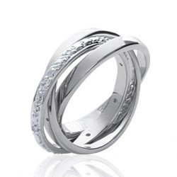 Bague Entrelacs Scintillants Argent Rhodié - Kara Bijoux