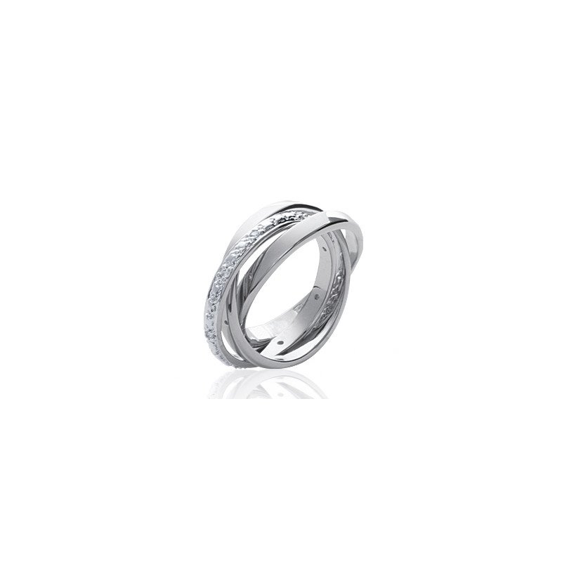 Bague Entrelacs Scintillants Argent Rhodié - Kara Bijoux