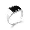 Bague Chevalière Argent 925 & Imitation Onyx Noir