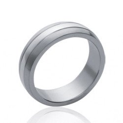 Bague Acier Double Rainure | Bijou Moderne - Kara Bijoux