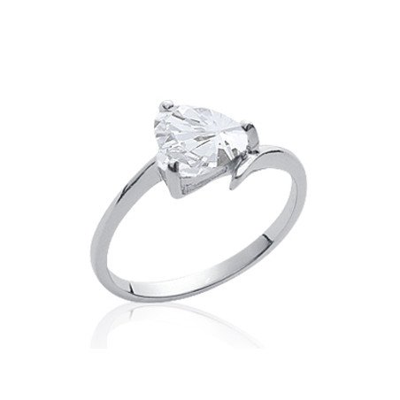 Bague Cœur Scintillant Argent 925 Rhodié - Kara Bijoux