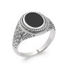 BAGUE ARGENT 925 AGATE NOIRE