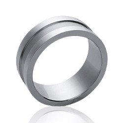 Bague Large Acier Brossé et Poli - Kara Bijoux