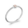 BAGUE ARGENT 925 RHODIE QUARTZ ROSE
