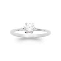 Bague Solitaire Argent Rhodié Oxyde de Zirconium | Kara Bijoux