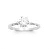Bague Solitaire Argent Rhodié Oxyde de Zirconium | Kara Bijoux