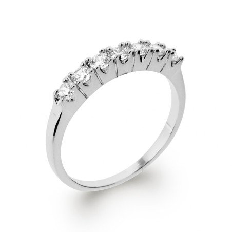 Bague Demi-Alliance Argent Rhodié Oxydes de Zirconium | Kara Bijoux