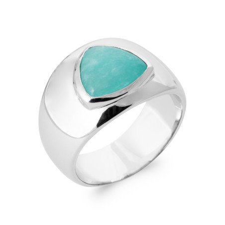 BAGUE ARGENT 925 RHODIE AMAZONITE