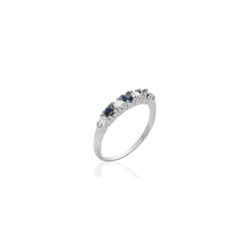 Bague Argent Rhodié Oxydes de Zirconium Bicolores | Kara Bijoux