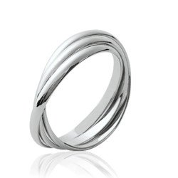 Bague Trois Anneaux Entrelacés en Argent 925 | Kara Bijoux