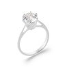 Bague Solitaire Oxyde de Zirconium Argent Rhodié | Kara Bijoux
