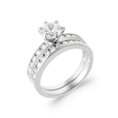 Bague Solitaire Argent Rhodié Oxyde de Zirconium - Kara Bijoux