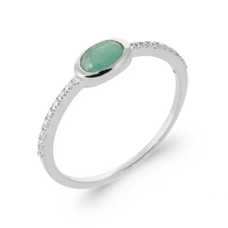 BAGUE ARGENT 925 RHODIE AMAZONITE