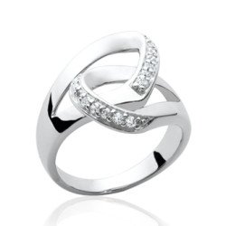 Bague Argent Rhodié Oxydes de Zirconium - Kara Bijoux