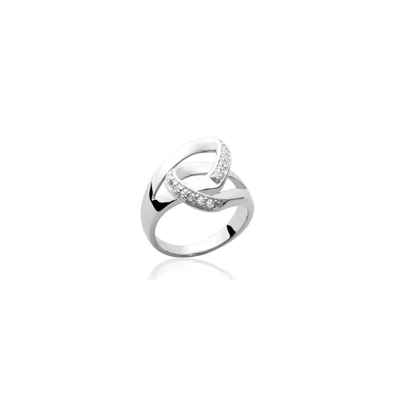 Bague Argent Rhodié Oxydes de Zirconium - Kara Bijoux