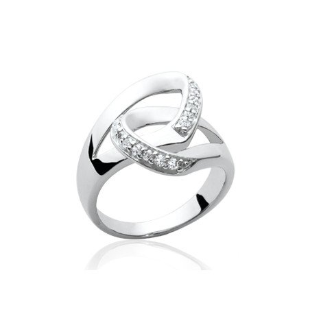 Bague Argent Rhodié Oxydes de Zirconium - Kara Bijoux
