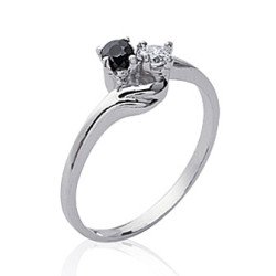 Bague Argent Rhodié Duo Scintillant - Kara Bijoux