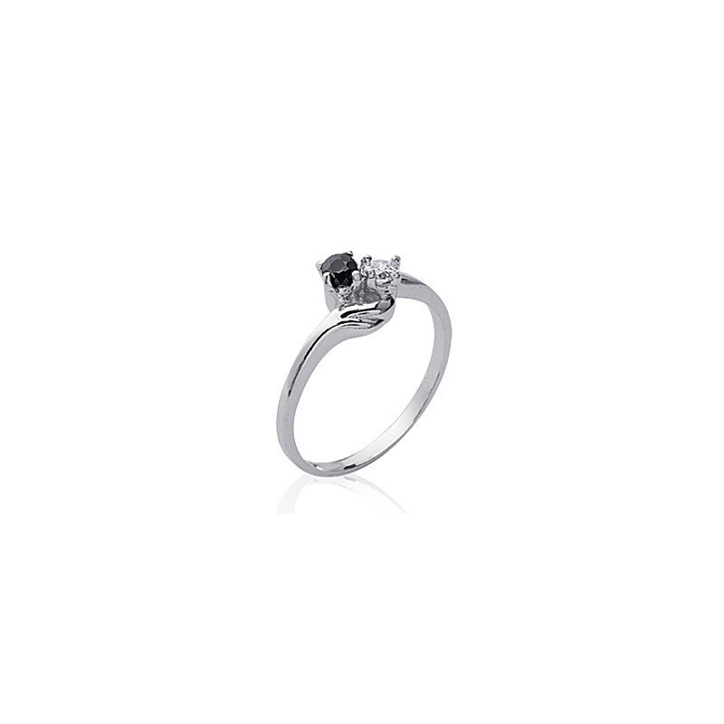 Bague Argent Rhodié Duo Scintillant - Kara Bijoux