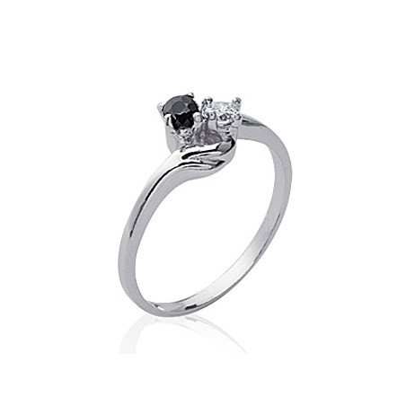 Bague Argent Rhodié Duo Scintillant - Kara Bijoux