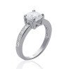 Bague Solitaire Argent Rhodié | Oxyde de Zirconium | Kara Bijoux