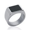 Chevalière Acier et Carbone Moderne - Kara Bijoux