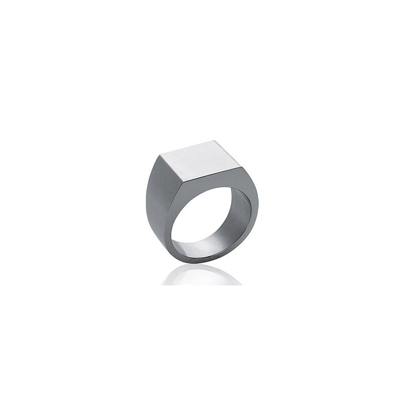 Bague Chevalière Acier Carrée | Design Moderne & Épuré